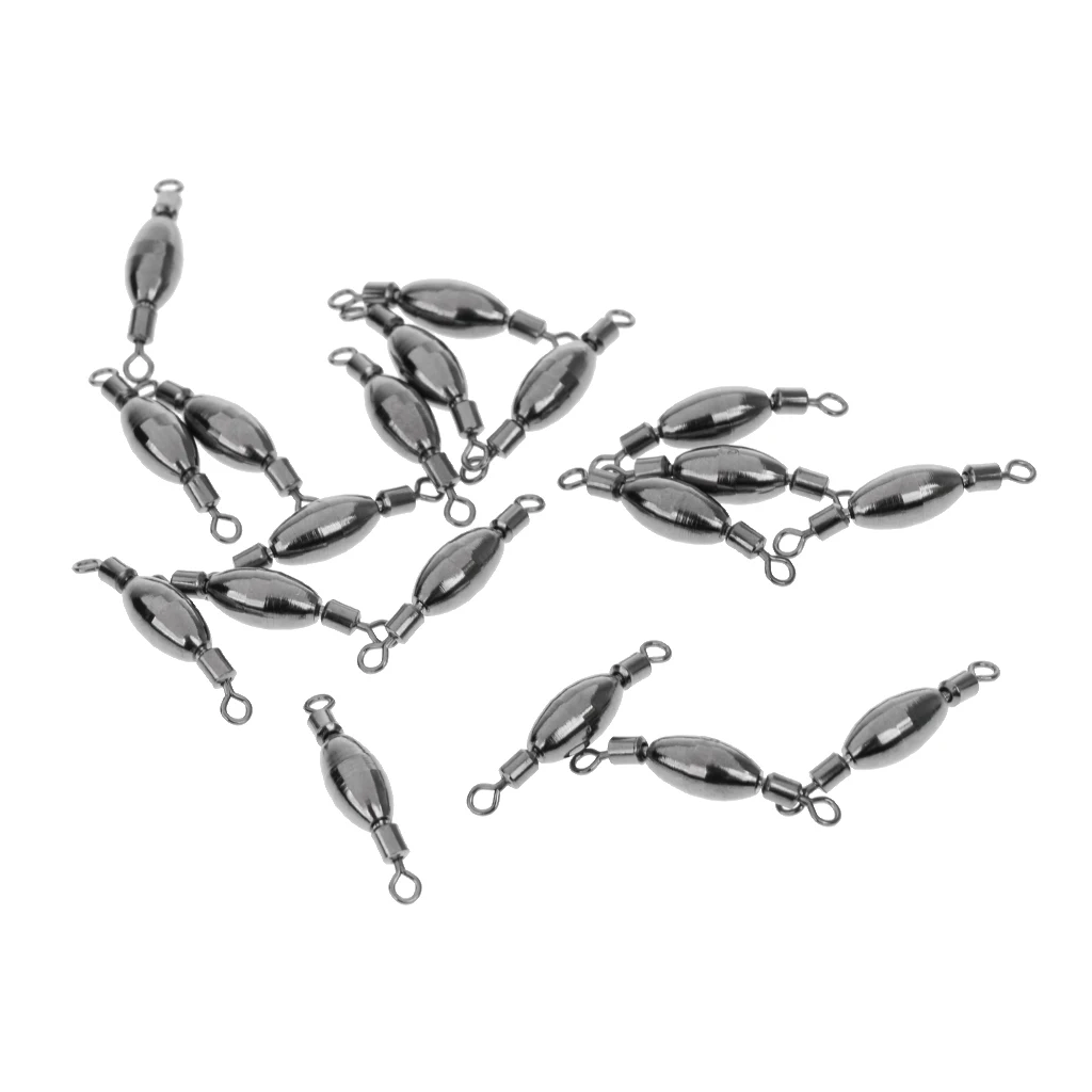 20pcs Fishing Sinker Swivel Barrel Swivels Tackle Accessories Quick Sinker