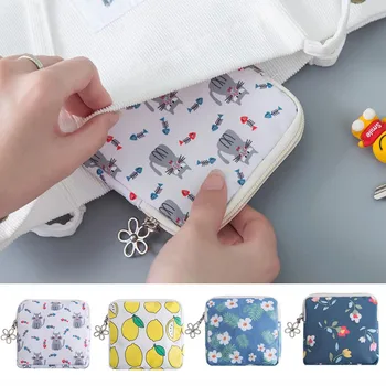 

Women Sanitary Napkin Storage Bag Canvas Sanitary Pads Package Bag Multifunction Coin Jewelry Makeup Credit Card Pouch Organizer