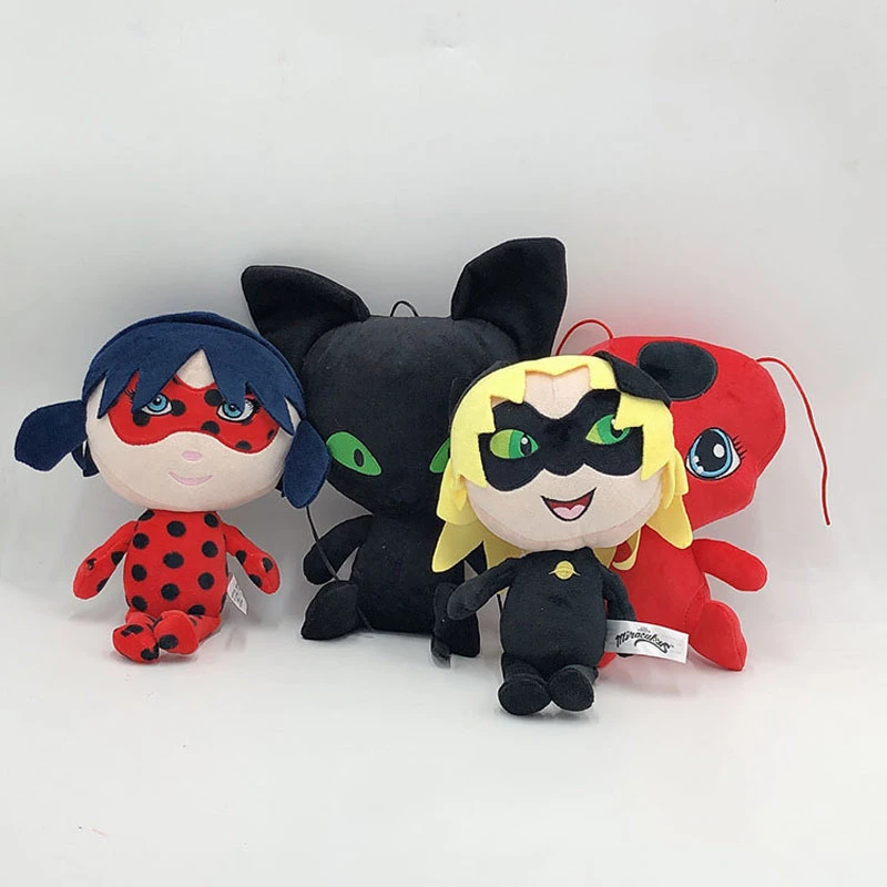 Marinetteてんとう虫猫ノワール人形ぬいぐるみアニメ赤テントウムシplagg猫ぬいぐるみてんとう虫miraculoused玩具キッズギフト24 30センチメートル Null Aliexpress