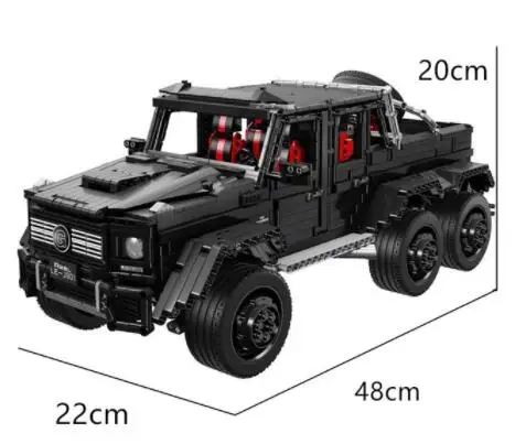 Model Only Новая серия MOC Technic 1:8 G63 AMG 6x6 внедорожный автомобиль внедорожник строительные блоки кирпичи развивающие игрушки подарки для мальчиков Дети - Цвет: Model Only