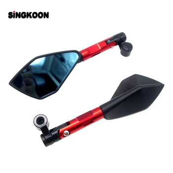 

8 10mm universal CNC motorcycle Rear View Rearview mirrors Blue Lens Side Mirror FOR cafe racer ktm suzuki yamaha mt09 07 vespa