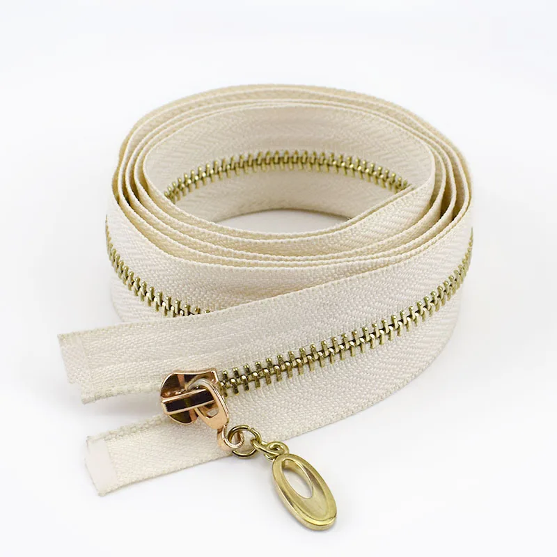 White 1 шт./2 шт. 70/85 см 5# металлическая молния золотые зубы открытый конец молния для пуховика DIY сумки пальто одежда Ручное шитье аксессуары ZA234 - Цвет: White