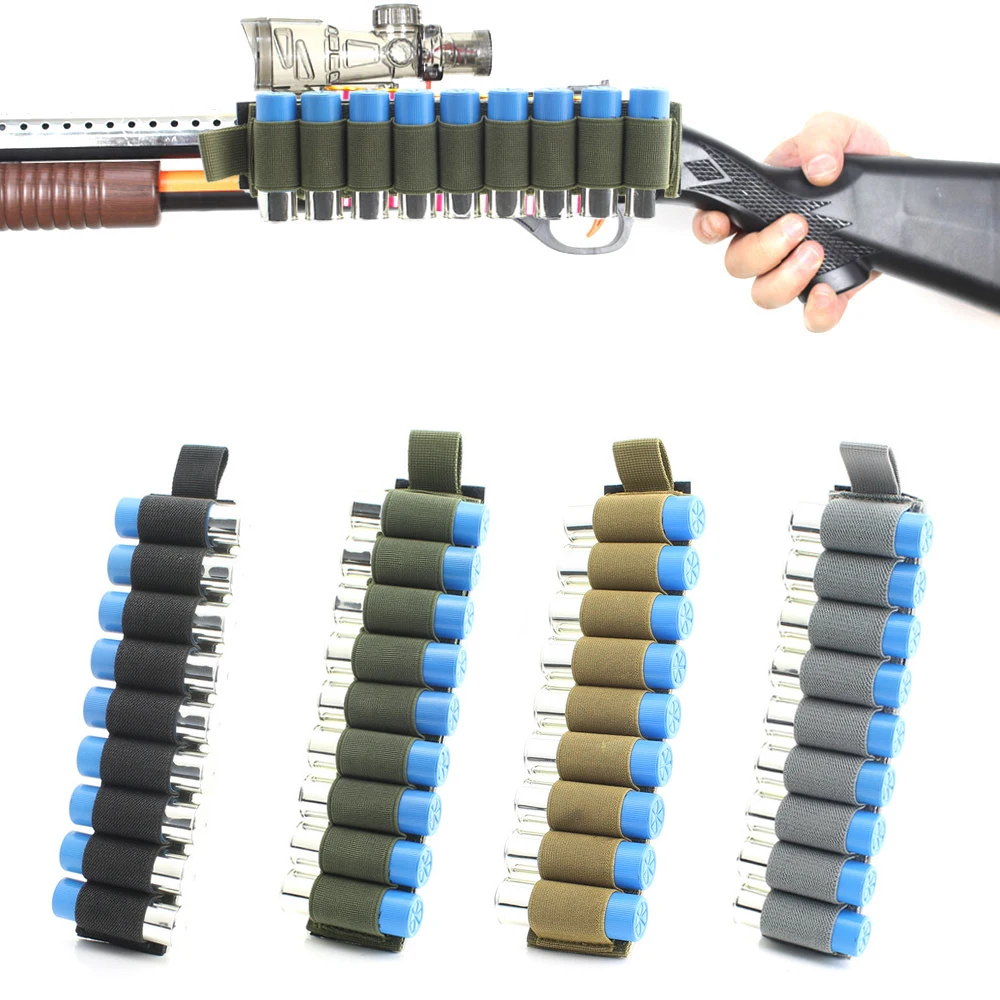 

Hunting Bags Airsoft Magazine Pouch Buttstock Shell Ammo Carrier Holder 9 Rounds Case 12Ga 20Ga Military Gaine Rifle Mag Bag