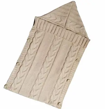 

Newborn Baby Winter Warm Sleeping Bags Infant Button Knit Swaddle Wrap Swaddling Stroller Wrap Toddler Blanket Sleeping Bags