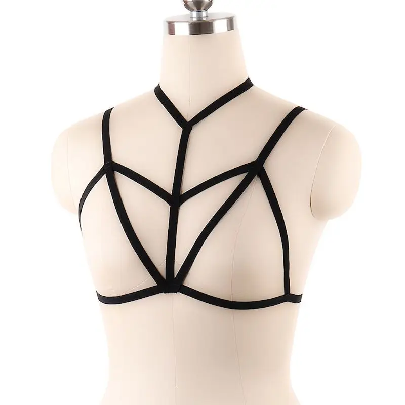 Fashion Women Hollow Sexy Bandage Bra Push Up Crop Top Cage Harness Belt Lingerie