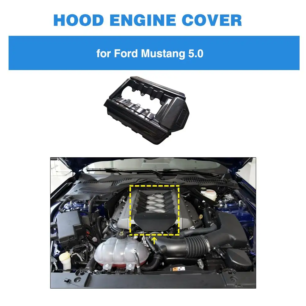 Крышка для автомобильного двигателя из углеродного волокна чехлы Ford Mustang 5 0 2015-2017