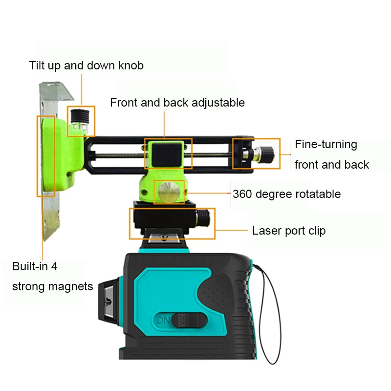 Spirit Level Wall MounTed Stand 360 degree Rotatable Universal Wall Bracket Built-in 4 Strong  Magnets Tiltable Wall Bracket