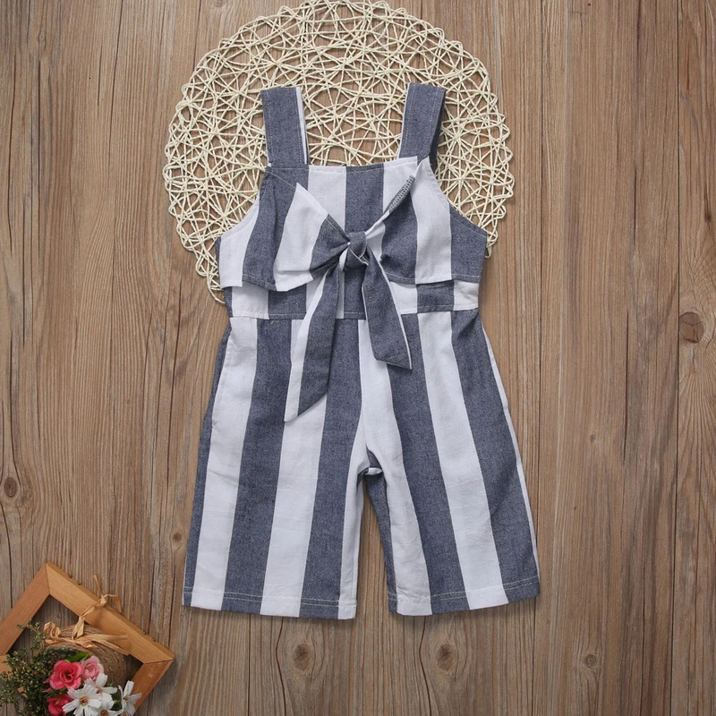 Cute Newborn Kids Baby Boys Girls Romper Stroped Romper Jumpsuit Outfits Clothes Set 3-7 Years