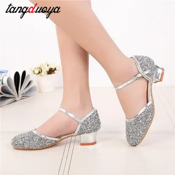 

2020 high-heeled Latin dance shoes female dance shoes 3.5cm soft bottom salsa dance Latin dance shoes banquet dance shoes hot