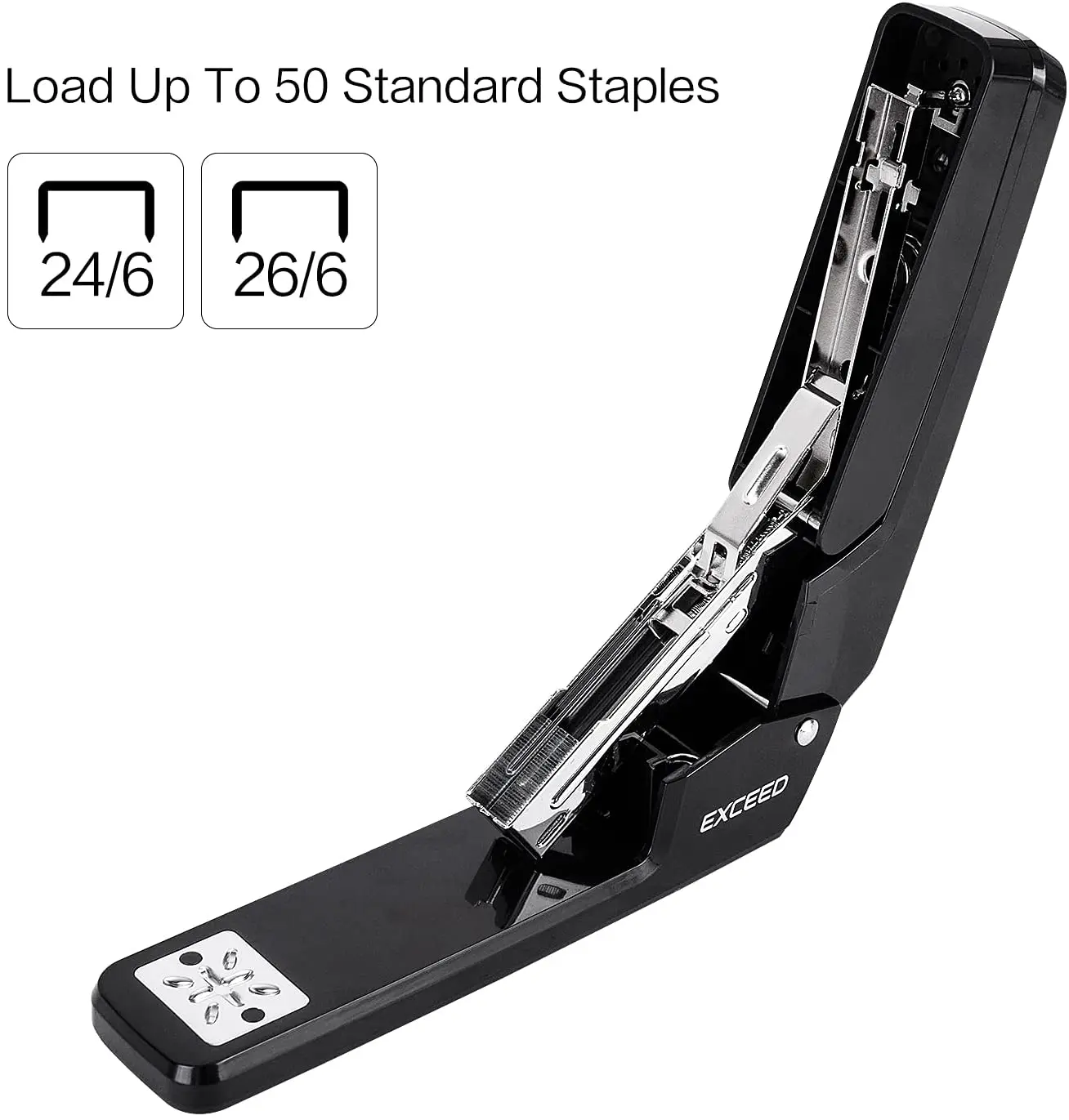 Swing-Arm Swivel Stapler  25 Sheet Capacity 360 Degree Rotate Desktop Staplers For Booklet Or Book Binding Black images - 6