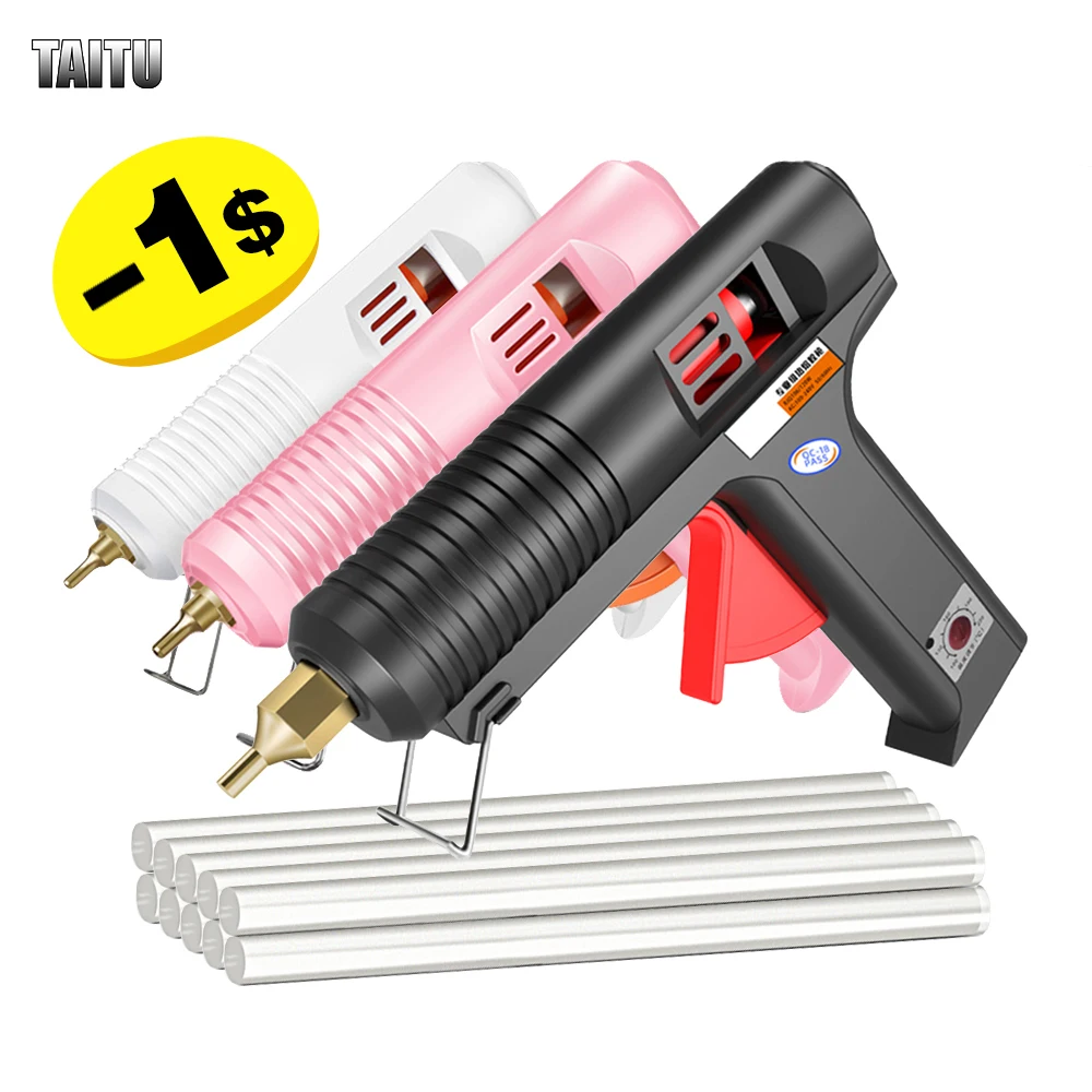 TAITU DIY Hot Melt Glue Guns with 11*100MM Adhesive Stick Silicone Guns