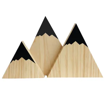 

3pc Nordic Style Wooden Mountain Ornaments Wall Hanging Decoration Baby Kids Bedroom Hanging Decorations