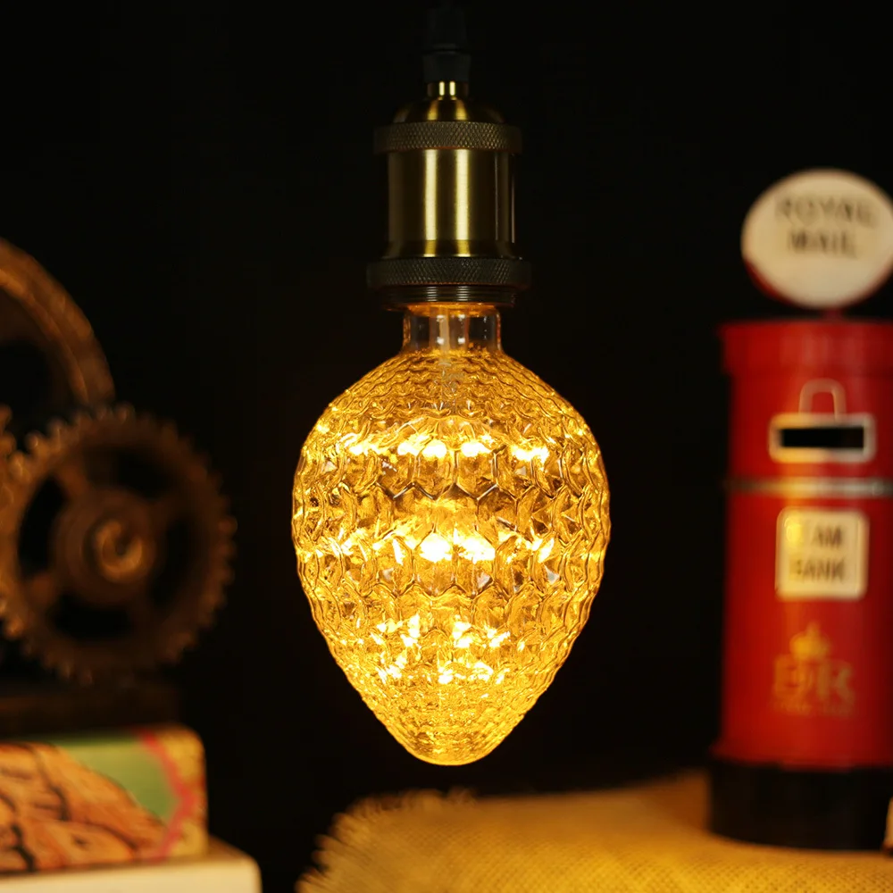 

Strawberry Stars LED Fireworks Meteor Shower Vintage Creative Decoration Bulb Edison Bulb 3W E27