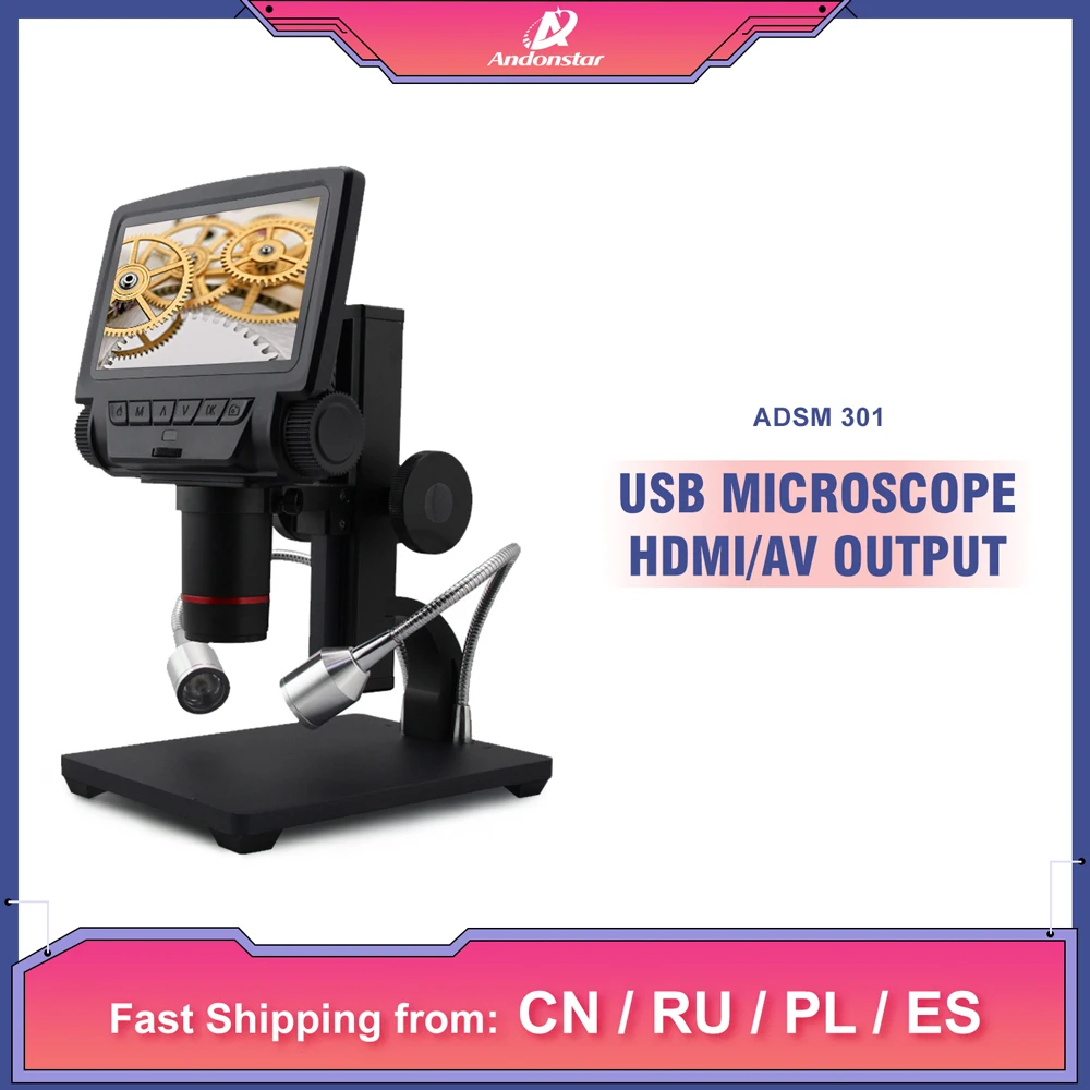 Цифровой микроскоп Andonstar USB ADSM301 HDMI/AV для ремонта телефонов|usb microscope|digital usb