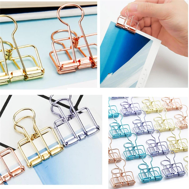 Colorful Metal Binder Clips Paper Clip 4*3.5cm 10pcs Book Stationery School Office Learning Supplies