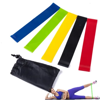 

High Quality 5 Pcs Yoga Pull Belt Max Strength Resistance Loop Bands Exercise Sports Accessories Home Fitness Tool
