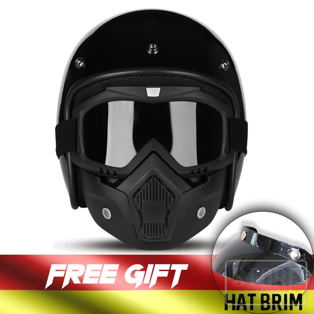 Moto scooter MTB ATV Dirt bike 3/4 caschi con teschio Cool occhiali  personalizzati vintage per casco moto universale|3/4 helmet|helmet  3/4harley helmets for motorcycles - AliExpress