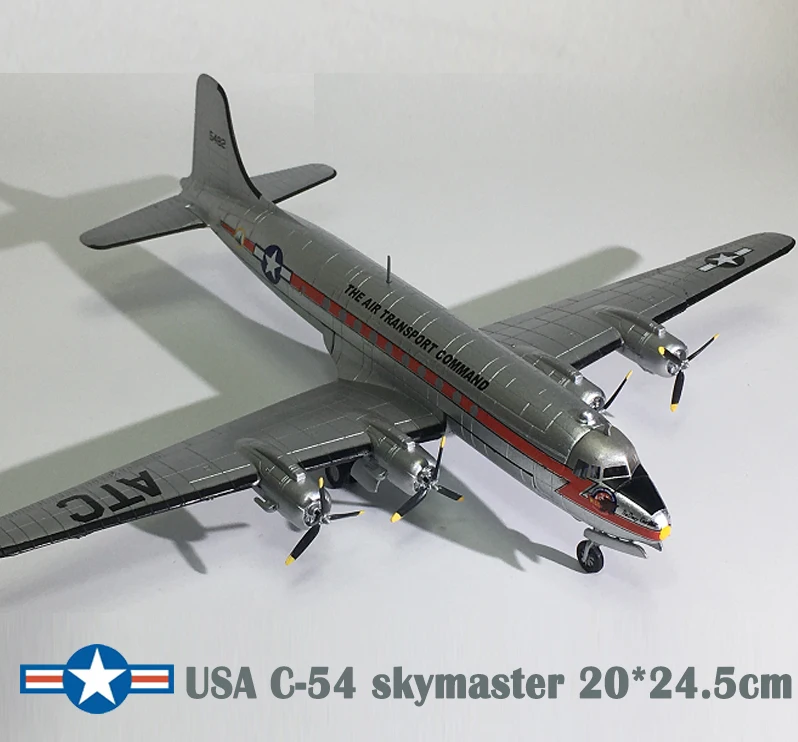 1:144, США, C-54, Skymaster, транспортный самолет, самолет, Artware, литая модель, со стентами, подарок на день рождения