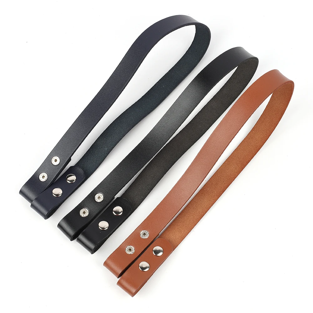 1 Pair Snap Button Bag Handle Strap Leather Detachable Shoulder Bag Strap Handbag Strap Obag Bags Parts Accessories