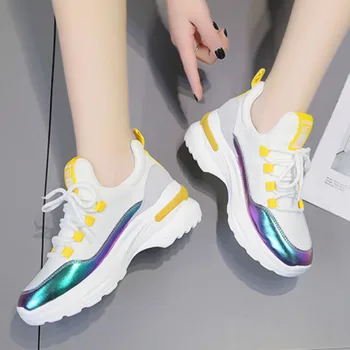 

Women's Fashion Running Chunky Sneakers Shoes Lace Up Shoes colorful Sport Shoes Women Platform Sneakers Walking Shoes I7-12