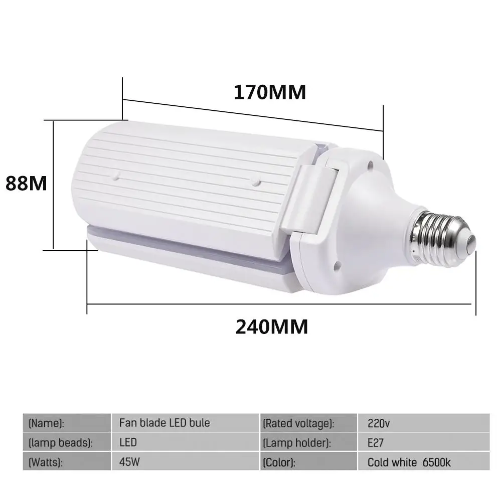 AC 110-265V 30W 45W 65w E27 Led Fan Garage Light Industrial Lighting High Bay Lamp for workshop office | Лампы и освещение