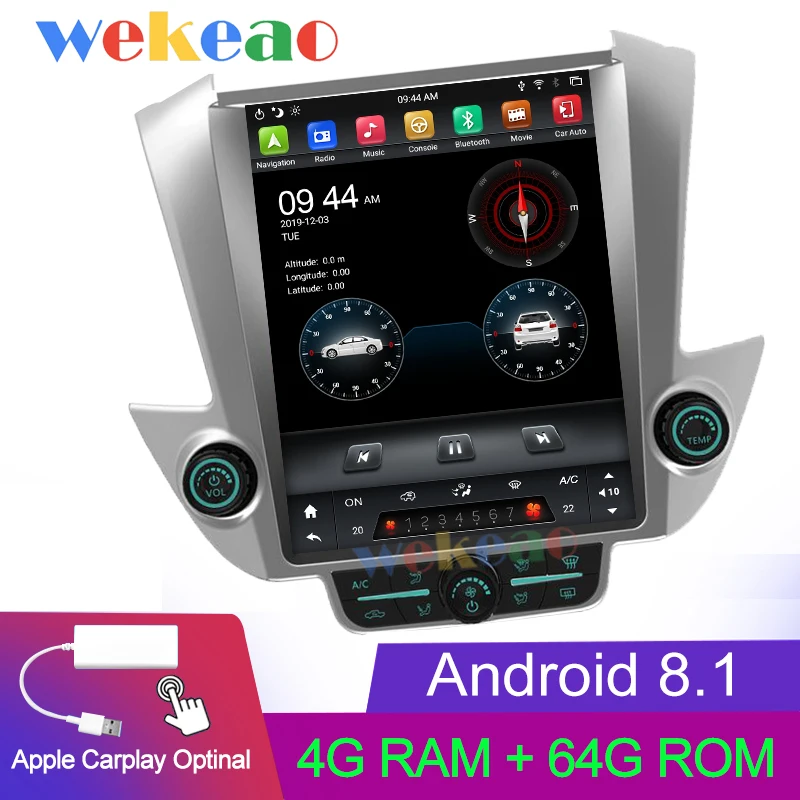 Wekeao вертикальный экран Tesla style 12,1 ''Android 8,1 автомобильный dvd мультимедийный плеер Авто gps навигация для NISSAN X-TRAIL Qashqai - Цвет: Android Car Radio