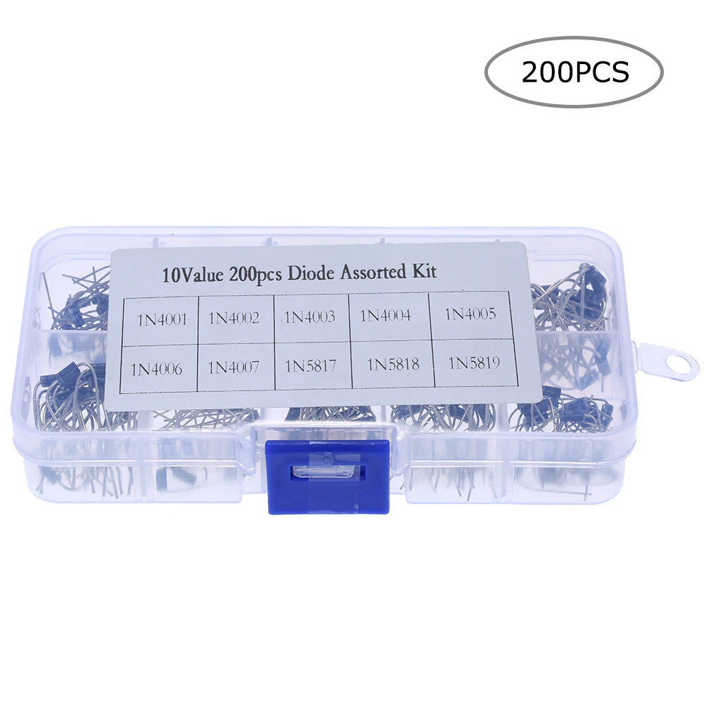 200 шт. 10 значений выпрямительный диод набор в ассортименте 1N4001 1N4002 1N4003 1N4004 1N4005 1N4006