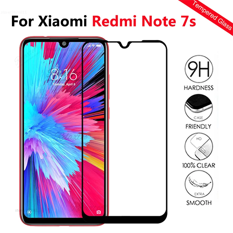 Закаленное стекло с полным покрытием для Xiaomi Redmi Note 7s Защита экрана note7s защитная