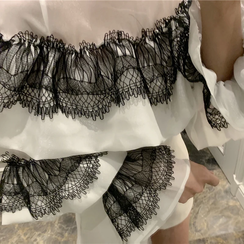 HIGH STREET/Новинка, стильный костюм для подиума, комплект, женская блузка с каскадными оборками, комплект с шортами