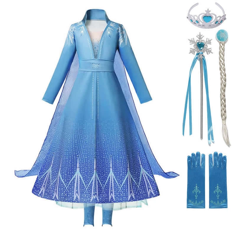 Disfraz de Elsa para niñas, vestido de montar en el océano, ropa nueva,  película de Anime, Princesa, juegos de rol, 2019|Vestidos| - AliExpress