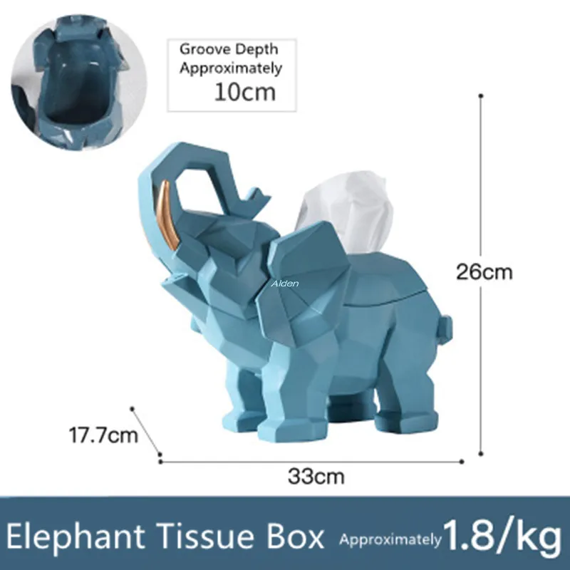 Серый 1" Имитация животных милые украшения для дома Elephantidae версия многофункциональная необычная коробка для салфеток подарок Смола 26 см Z2483 - Цвет: Серый