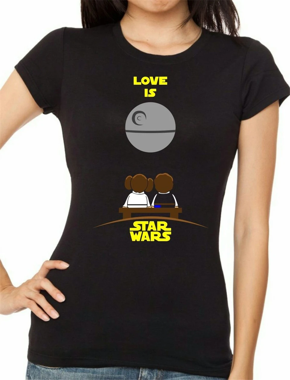 Женская футболка с надписью STAR WARS Love Is. han Solo + Leia бесплатная доставка футболки