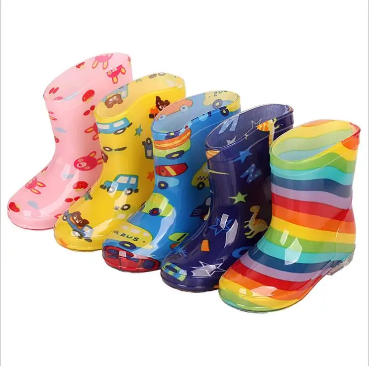 Горячая Новая мода Классическая Детская обувь ПВХ мультфильм резиновая водонепроницаемая обувь для дождливой погоды, резиновые сапоги новые детские ботинки детские дождевые ботинки