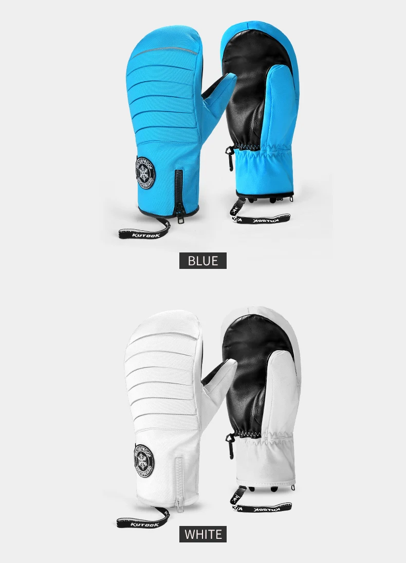 Kutake тепловые теплые лыжные перчатки Зимние из козьей кожи сноуборд снегоход варежки водонепроницаемые защитные зимние аксессуары для мужчин и женщин
