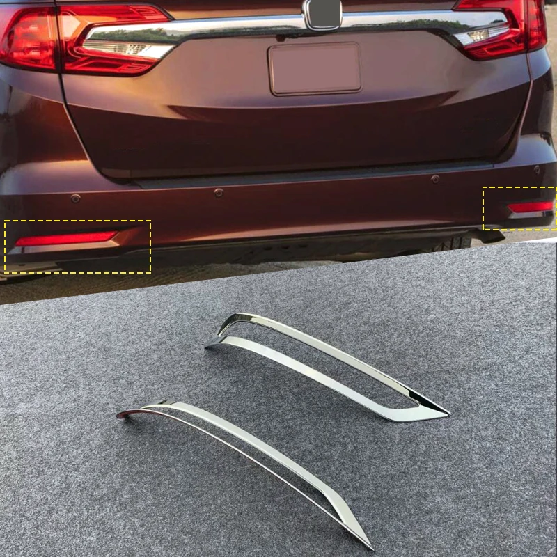 

Rear Fog Light Cover Trim Strip ABS Chrome Frame Lamps Car-Styling Decoration Accssories 2PCS For Honda Odyssey 2019 2020