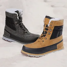 Новое поступление; мужские зимние ботинки; водонепроницаемые ботинки из искусственной кожи на нескользящей подошве