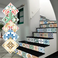 5pcs Thickened Wallpapers Self-adhesive PVC Floor Tiles Waterproof Wear-resistant Decorative Stairs Creative Stickers