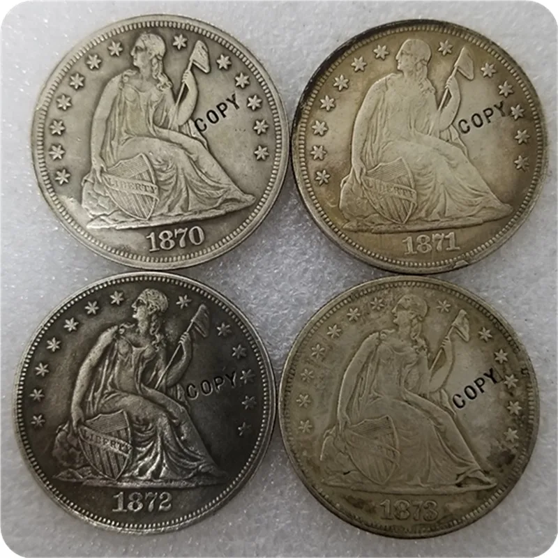 Античное серебро США 1870-1873 &quotсидящий Liberty&quot 1 копия доллара монеты
