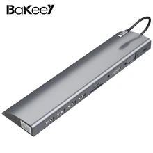 Bakeey Многофункциональный 11 в 1 USB-C концентратор док-станция адаптер с USB 3,0/2,0 type-C PD порт/RJ45 Внутренний порт/карта памяти