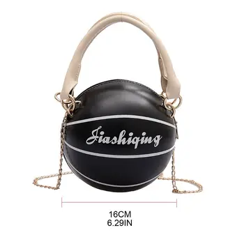 

Women PU Leather Basketball Shaped Shoulder Crossbody Bag Tote Satchel Purse 517D