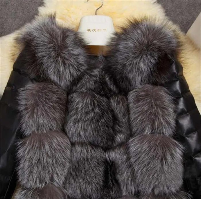 S-4XL, осенне-зимнее пальто, Женское пальто из искусственного лисьего меха с PU рукавом, женская искусственная Меховая куртка, gilet chalecos de pelo mujer DC39
