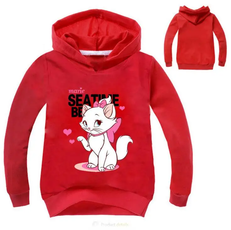 От 3 до 16 лет Marie Aristocats Cat Одежда Детская рубашка с длинными рукавами толстовки для детей весенняя куртка свитер для девочек милое детское пальто - Цвет: photo color