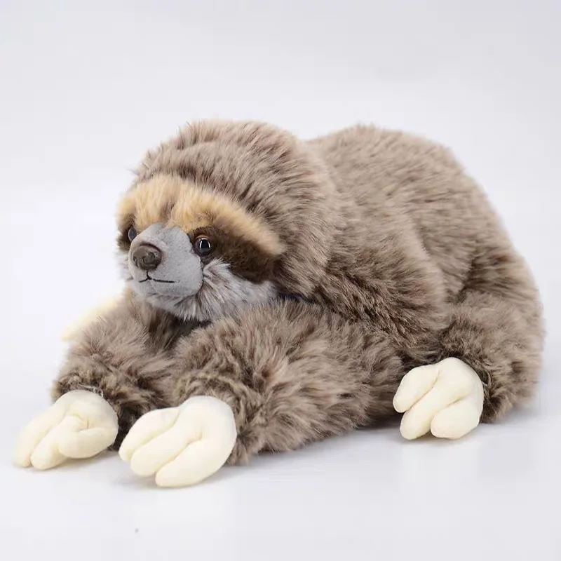 35CM Cute Sloth Plush Animals Lying Three Toed Cuddly Soft Stuffed Toy Kid Doll 