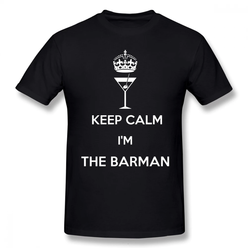 

one yona Barman T Shirt KEEP CALM I M THE BARMAN T-Shirt Oversized Streetwear Tee Shirt 100 Cotton Short Sleeve Fun Print Tshirt