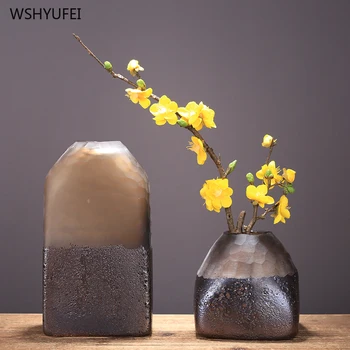 

Modern home simple living room decoration art color fish scales ceramic vase irregular cut flower arrangement water culture vase