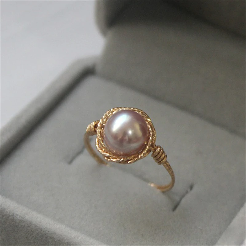 natural hetian jasper rings 14k gold filled knuckle rings gold jewelry mujer bague femme handmade minimalism jewelry boho rings 14K Gold Filled Natural Purple Pearl Jewelry Knuckle Rings Boho Gold Rings  Mujer Bague Femme Handmade Minimalism Women Jewelry
