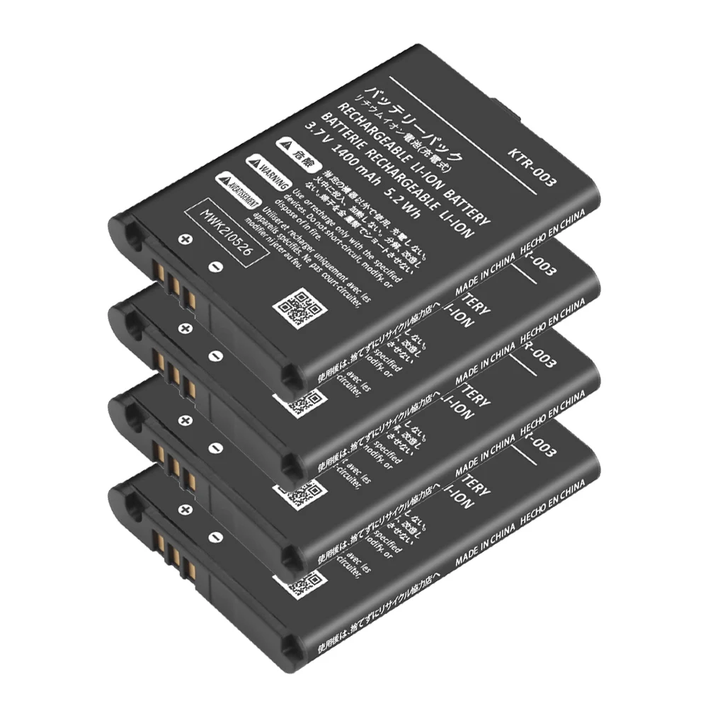 4Pcs KTR003 1400mAh Battery For New Nintendo 3DS N3DS Battery