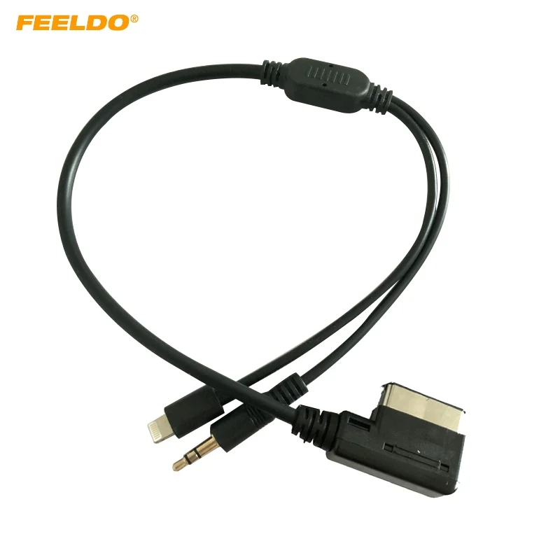 FEELDO 5 шт. автомобильный AMI/MDI интерфейс для 3,5 мм мужской аудио AUX+ Lightning Jack зарядка только Кабель-адаптер для Audi/Volkswagen