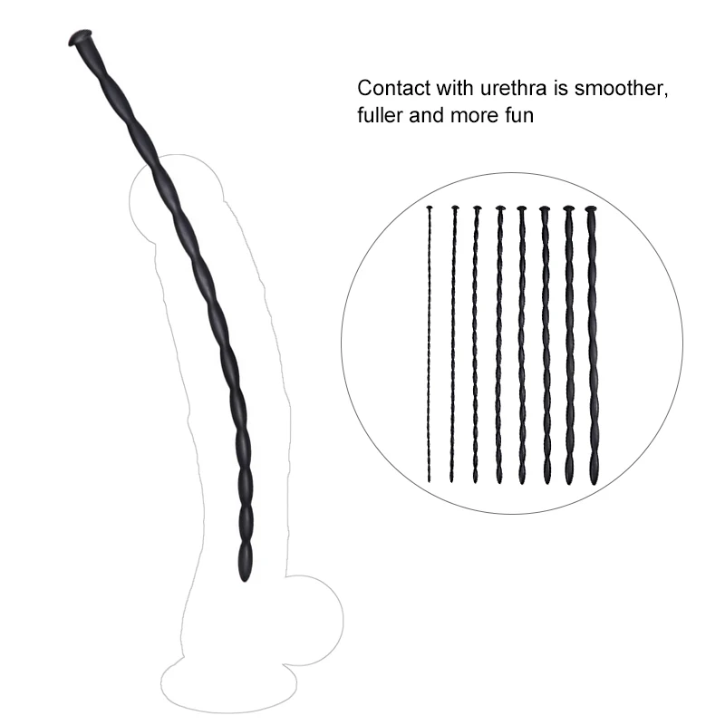 8 Sizes Silicone Long Horse Eye Rod Urethral Sounding Catheter Dilator Penis Stimulation Plug Sex Toys For Adult Men Masturbator