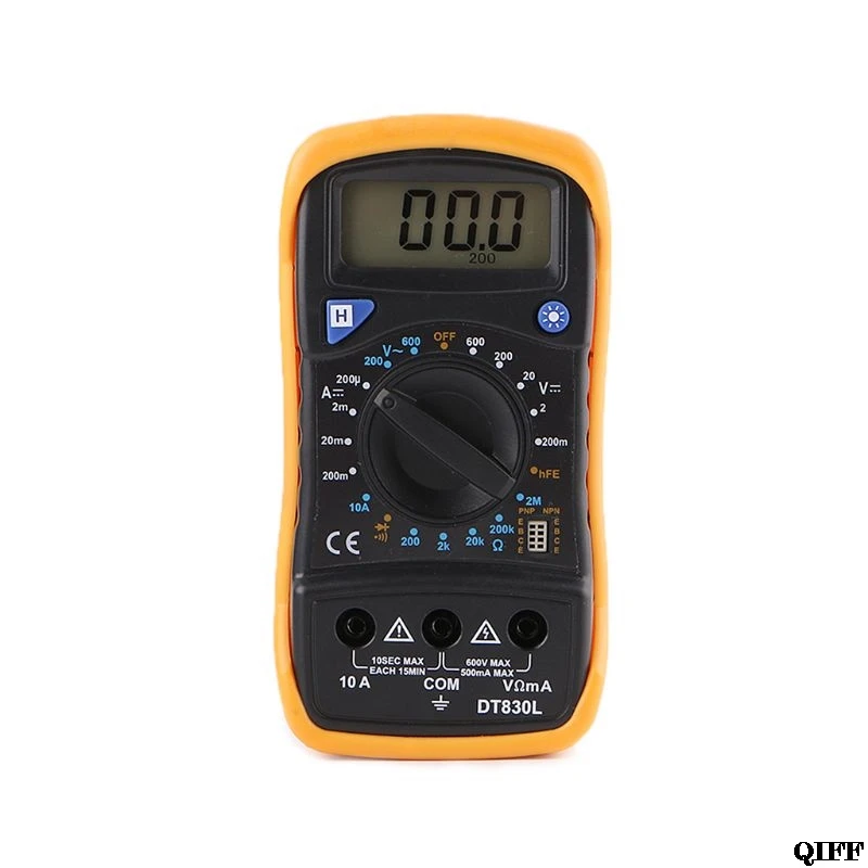 DT830L ЖК-цифровой мультиметр с ЖК-подсветкой AC/DC Амперметр Вольтметр Ом тестер метр мультиметр
